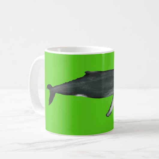Humpback Whale Mug Green コーヒーマグカップ (正面左)