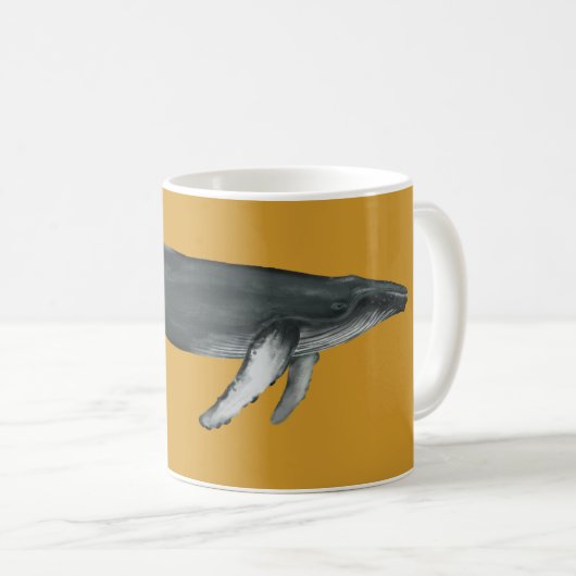 Humpback Whale Mug Yellow コーヒーマグカップ (正面右)