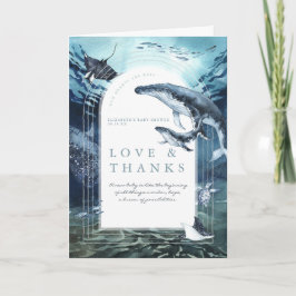 Humpback Whale Ocean | 赤ちゃんの誕生をお祝いする感謝の気持ちを伝える サンキューカード