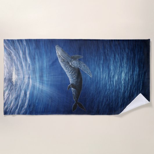 Humpback Whale Ocean Beach Towel ビーチタオル (正面)