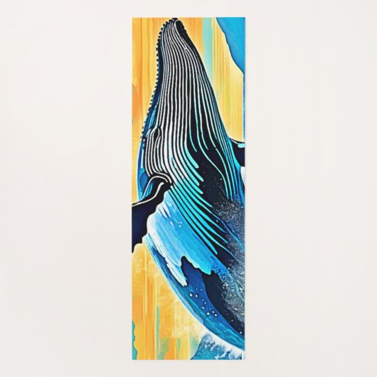 Humpback Whale Ocean Freedom Jump Design ヨガマット (裏面)
