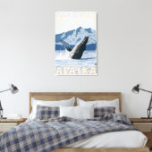 Humpback Wheel – アラスカ、スケグウェイ キャンバスプリント (インサイチュ (寝室))