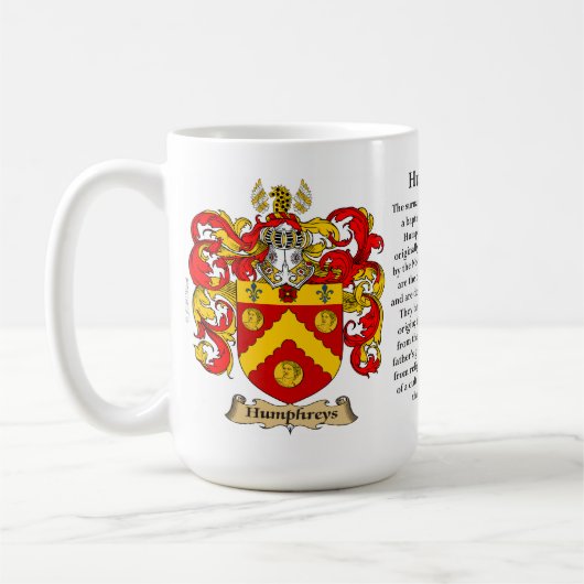 Humphreys家族の紋章付き外衣 コーヒーマグカップ (左)