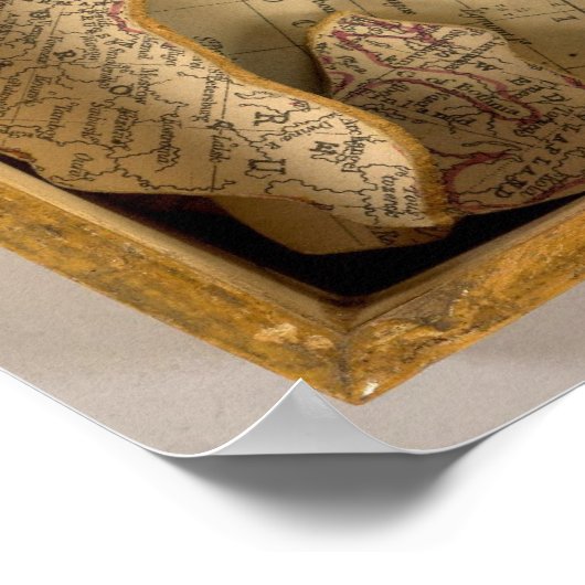 Humphries dissected world map ポスター (角)