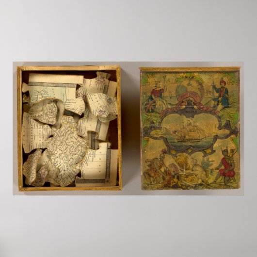 Humphries dissected world map ポスター (正面)