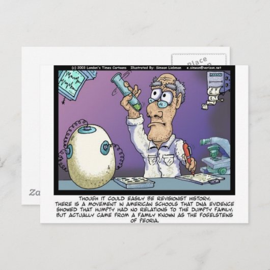 Humpty遺伝おもしろい学ギフトT&収集品 ポストカード (正面/裏面)
