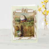 Humpty Dumptyおよびアリスのハッピーバースデー カード (黄色い花)