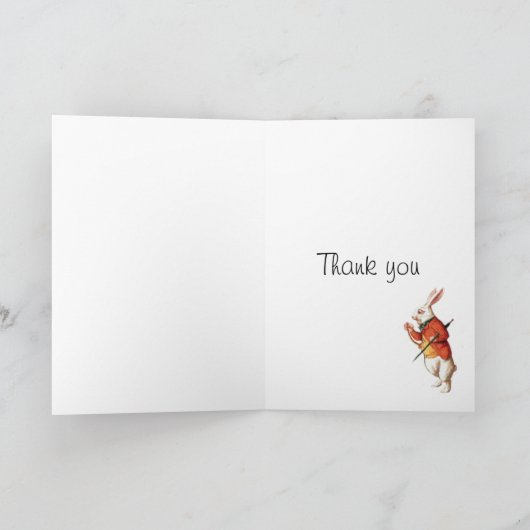 Humpty Dumptyおよびアリスは感謝していしています サンキューカード (内部)