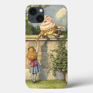 Humpty Dumptyおよび姿見を通したアリス iPhone 13ケース