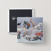 Humpty Dumptyのサーカスの曲芸師および動物 缶バッジ (正面&裏面)