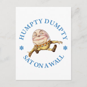 HUMPTY DUMPTYは壁に座った – 子供部屋韻 ポストカード
