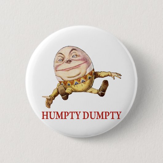 HUMPTY DUMPTYは壁に座った – 子供部屋韻 缶バッジ (正面)