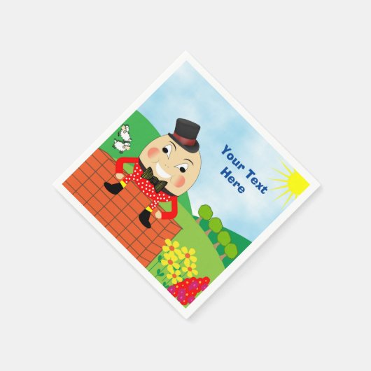 Humpty Dumptyをテーマにした子供の誕生日パーティー編集可能 スタンダードカクテルナプキン (角)