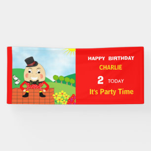 Humpty Dumptyテーマの子供の誕生日パーティー編集可能 横断幕