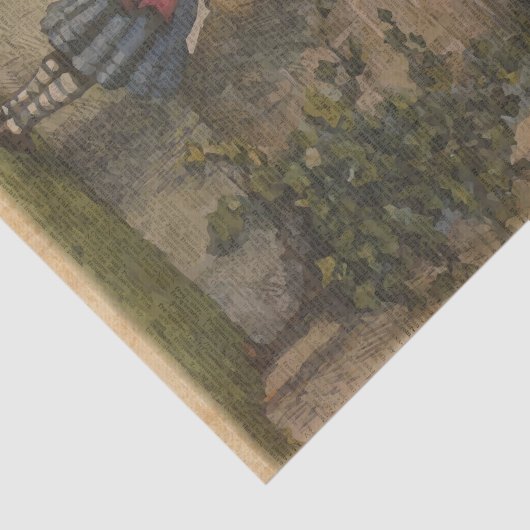 Humpty Dumpty及びアリスのヴィンテージのさし絵 薄葉紙 (詳細)