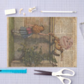 Humpty Dumpty及びアリスのヴィンテージのさし絵 薄葉紙 (クラフト)