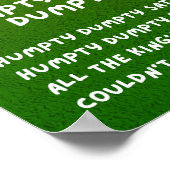 Humpty Dumpty Nursery Rhyme Classroom Poster ポスター (角)