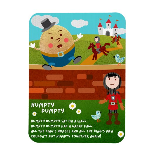Humpty Dumpty Nursery Rhyme Magnet マグネット (縦)