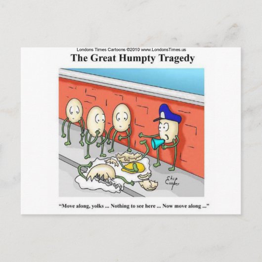 Humpty Dumpty Police Investigation Funny Gifts ポストカード (正面)