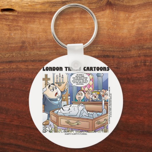Humpty Dumptys葬儀おもしろい漫画のギフト&ティー キーホルダー (正面)