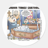 Humpty Dumptys葬儀おもしろい漫画のギフト&ティー ラウンドシール (正面)