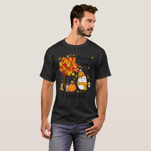 Humpty Had A Great Fall Autumn Joke Raglan Baseba Tシャツ (正面フル)
