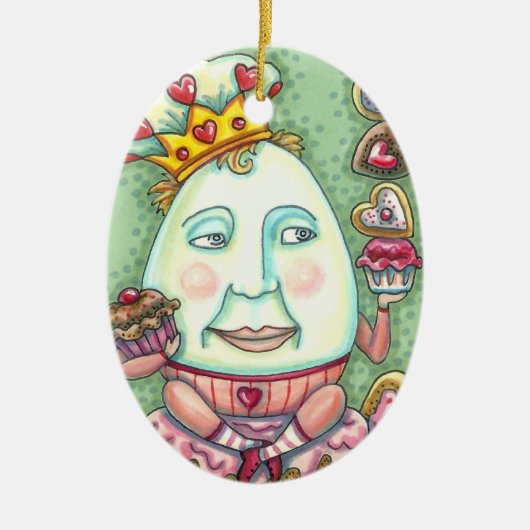 HUMPTY KING OFハートと菓子,バレンタイン セラミックオーナメント (正面)