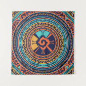 HunabカラフルなKuのマヤの記号 タペストリー (正面)