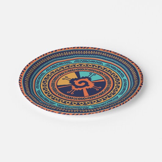 HunabカラフルなKuのマヤの記号 ペーパープレート (アングル)