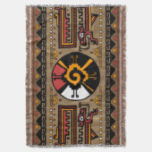 HunabカラフルなKuのマヤの記号#5 スローブランケット (正面縦)