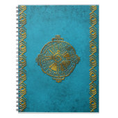 Hunab Kuの古い石のマヤの記号のヴィンテージの金ゴールド ノートブック (正面)