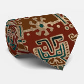 Hunab Kuの金ゴールドの赤およびティール(緑がかった色) ネクタイ (ロール)