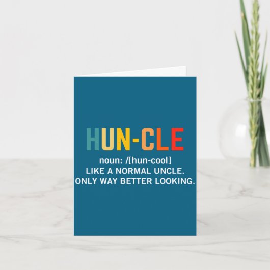 Huncle Definition Fathers Day Funny Uncle Vintage  カード (正面)