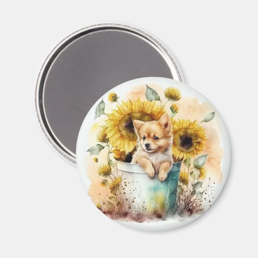 Hund Aquarell マグネット (正面/裏面)