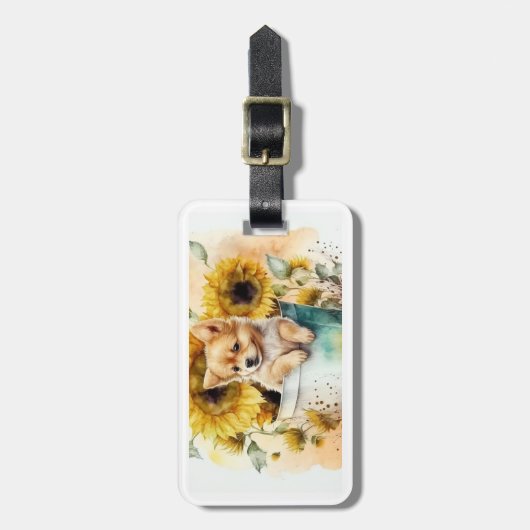 Hund Aquarell ラゲッジタグ (正面縦)