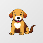 Hund Braun, sitzend -  ウィンドウサイン (シート)