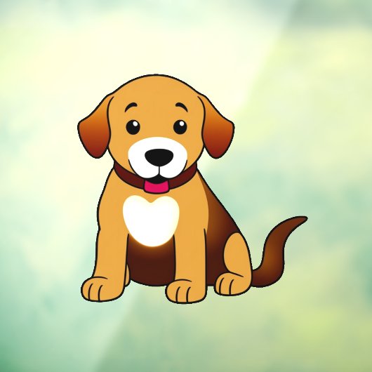 Hund Braun, sitzend - ウィンドウサイン (シート3)