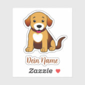 Hund Braun, sitzend -  シール (シート)