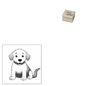 Hund Braun, sitzend -  ラバースタンプ (押印)