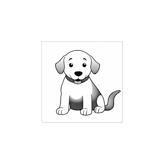 Hund Braun, sitzend -  ラバースタンプ (インプリント)