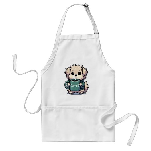 Hund mit Kaffeetasse スタンダードエプロン (正面)