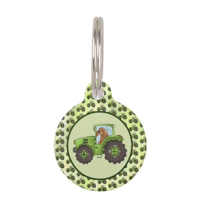 Hund mit Trecker  ペット　ネームタグ (正面)