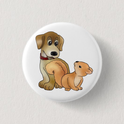 Hund und Eichhörnchen 缶バッジ (正面)