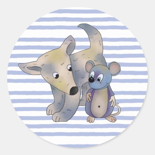 Hund und Maus ラウンドシール (正面)