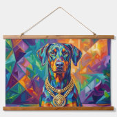 Hunde-Adel Pop Art Trio: Dobermann, Pudel & Bulli 吊り下げ型タペストリー (正面2)