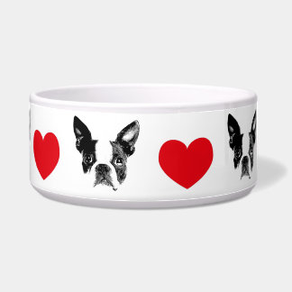 Hundenapf Boston Terrier mit Herz ボウル