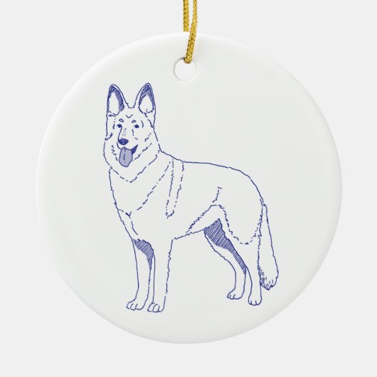 Hunderasse Deutscher Schäferhund セラミックオーナメント (正面)