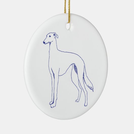 Hunderasse Galgo Español セラミックオーナメント (右)