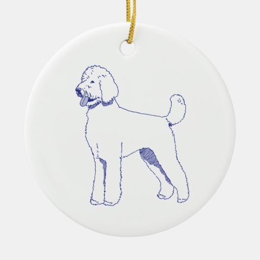 Hunderasse Goldendoodle セラミックオーナメント (正面)