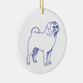 Hunderasse Mops セラミックオーナメント (右)